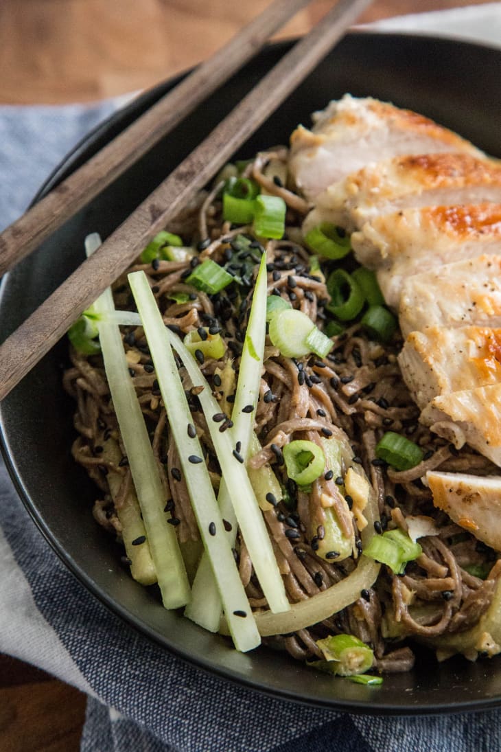 Cold Peanut Sesame Noodles with Chicken