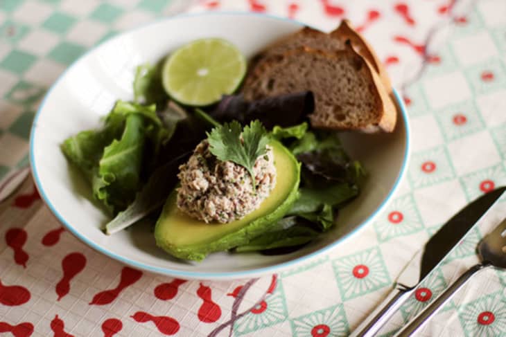 Recipe Cilantro Lime Sardine Salad In Avocado Halves Kitchn