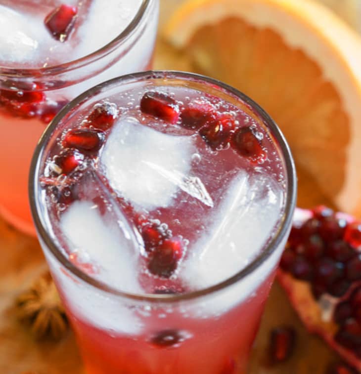 Pink Grapefruit and Pomegranate Soda