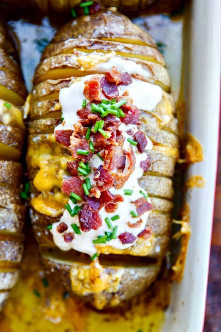 potatoes hasselback cream sour bacon chipotle chives ways wicked cheese baked recipe dinner noodle sweet tonight credit