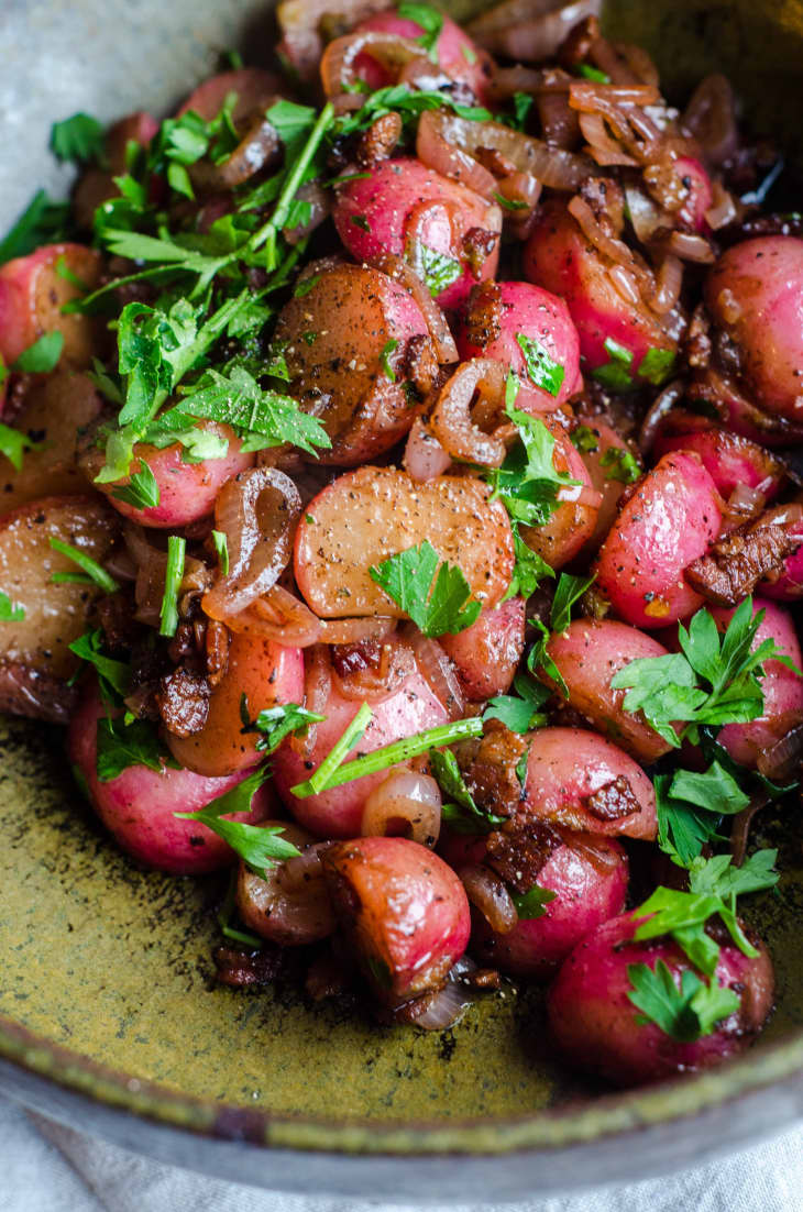 Radishes Braised with Shallots and Vinegar