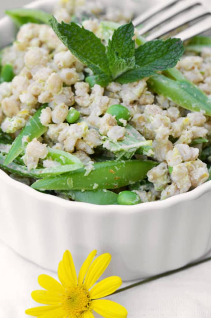 Barley Salad With Green Garlic and Snap Peas