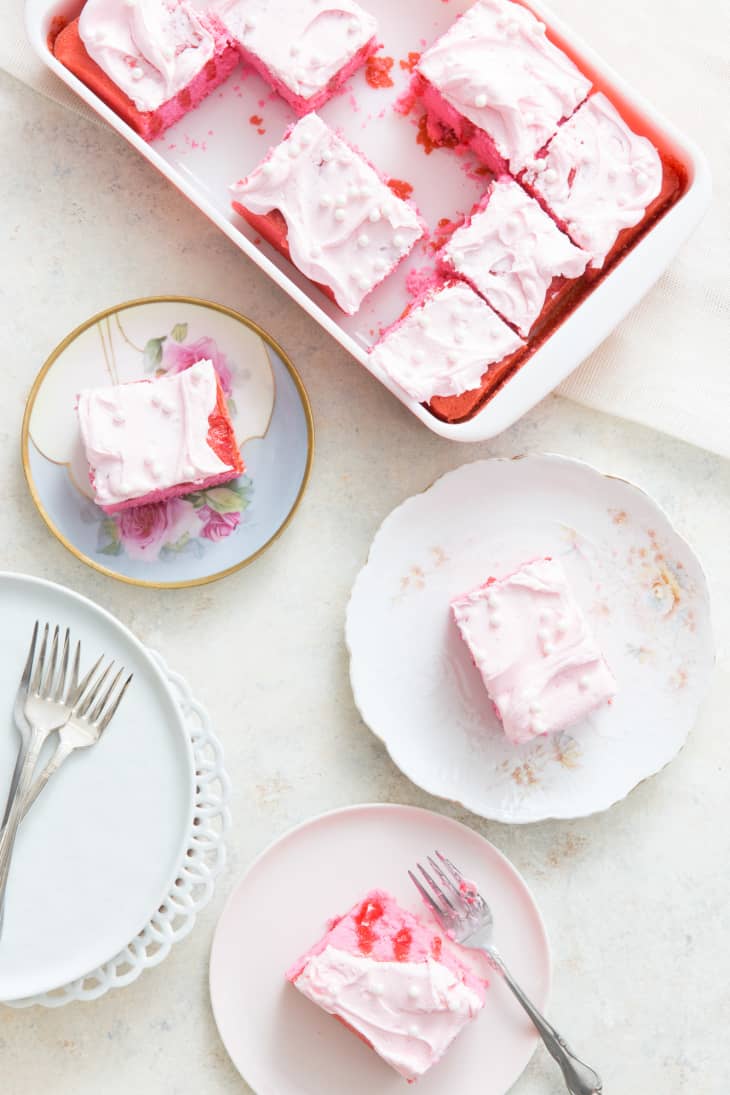 Pink Champagne Poke Cake 