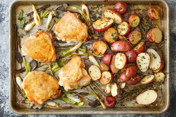 Sheet Pan Chicken with Red Potatoes and Sage 