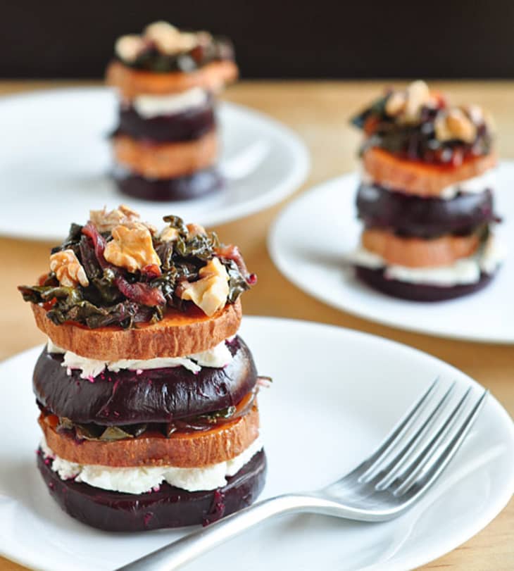 Beet & Sweet Potato Stacks