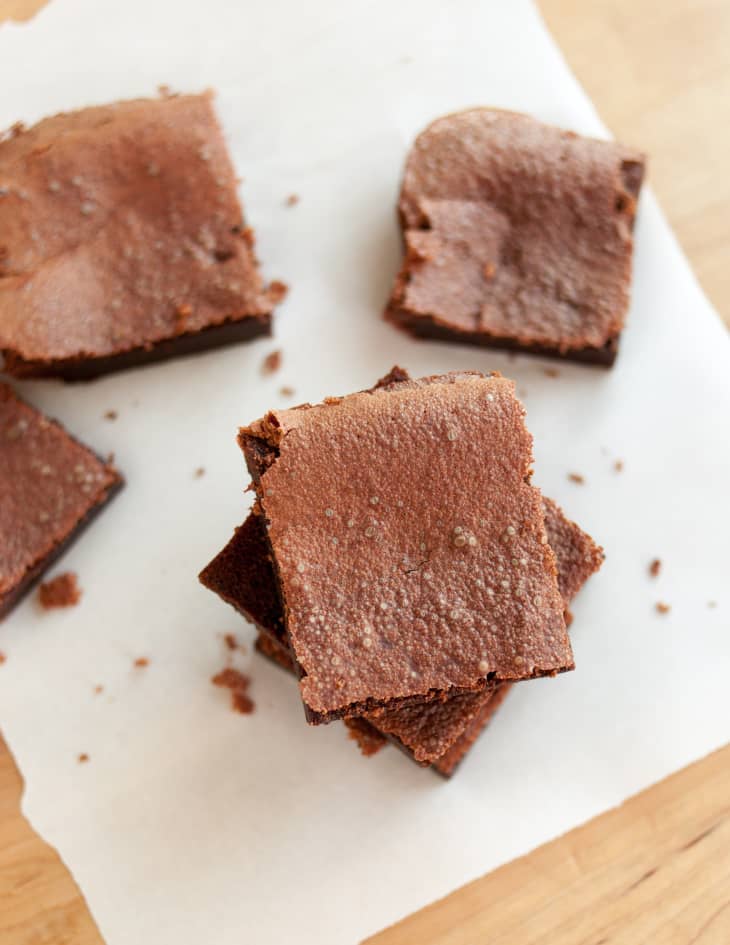 Nutella brownies sliced into squares