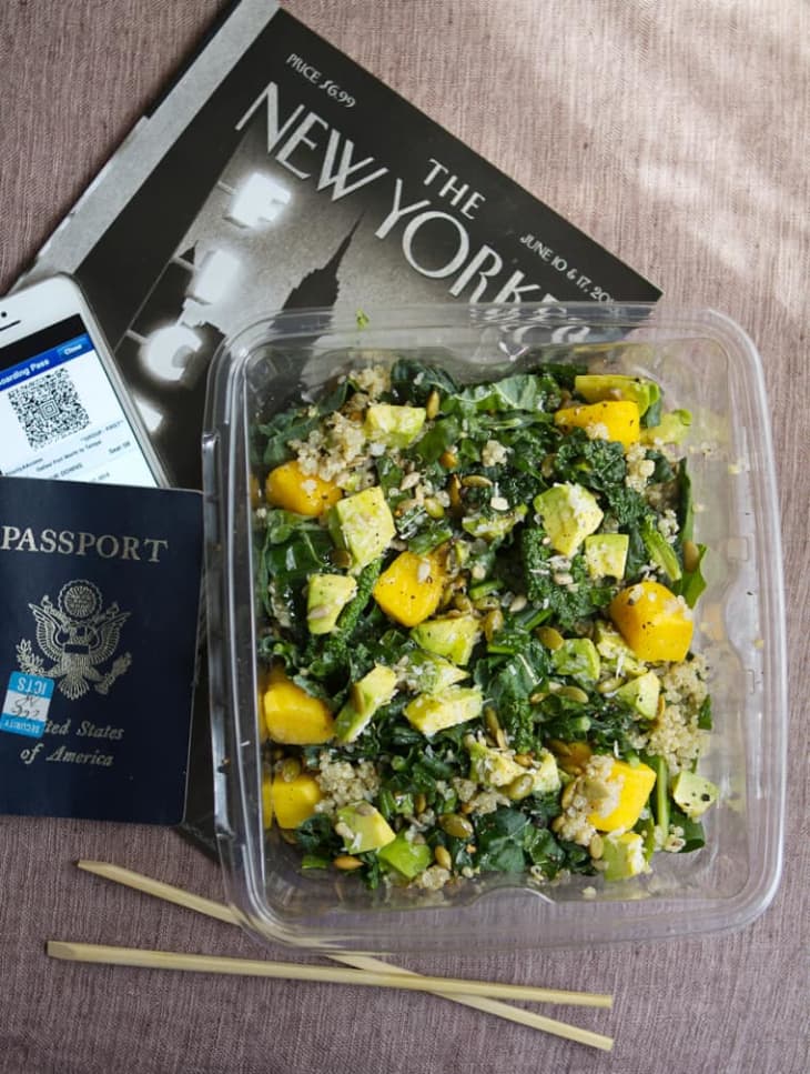 Airplane Salad with Greens, Grains, and Seeds