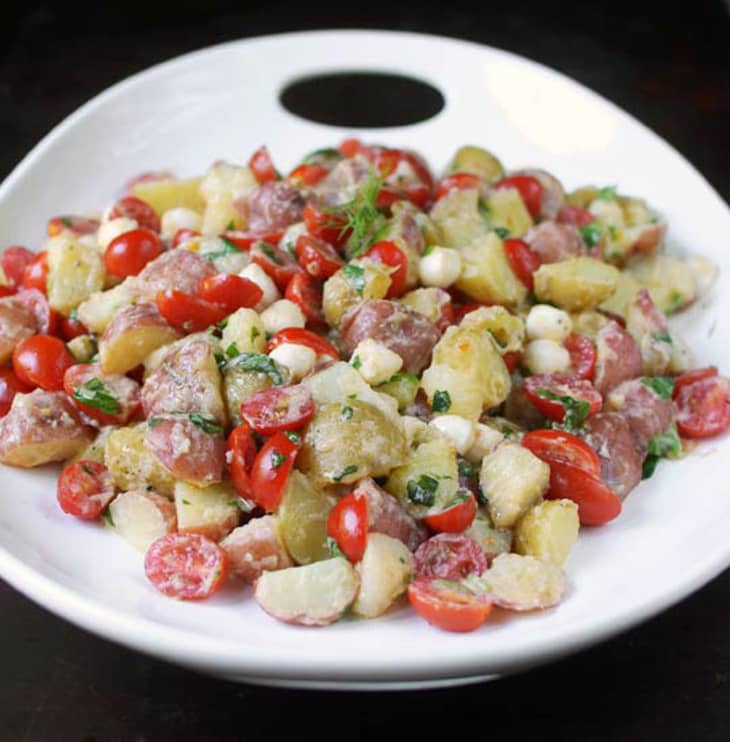 Tomato & Mozzarella Potato Salad with Lemon-Buttermilk Dressing