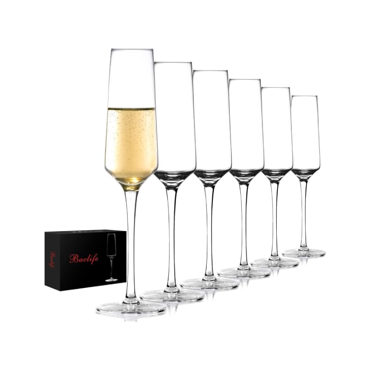 BACLIFE Champagne Flutes at Amazon