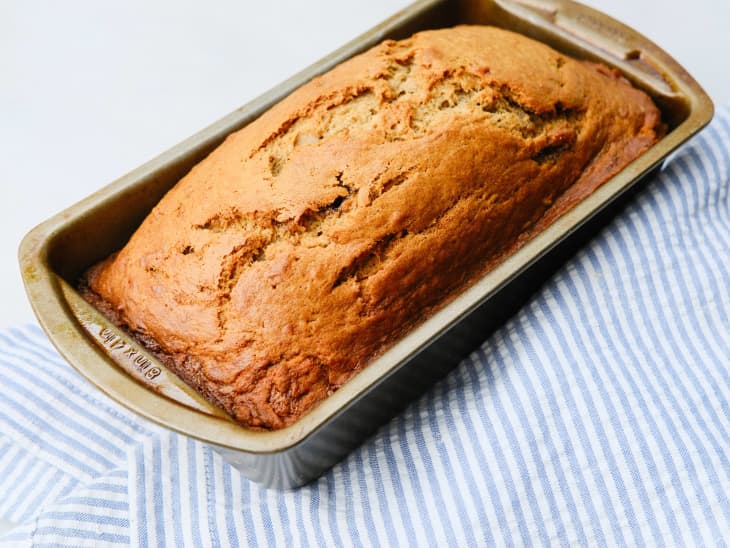 Loaf of the Best Banana Bread in pan