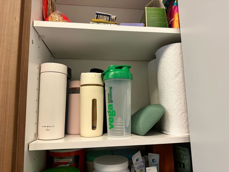 Messy water bottle cabinet