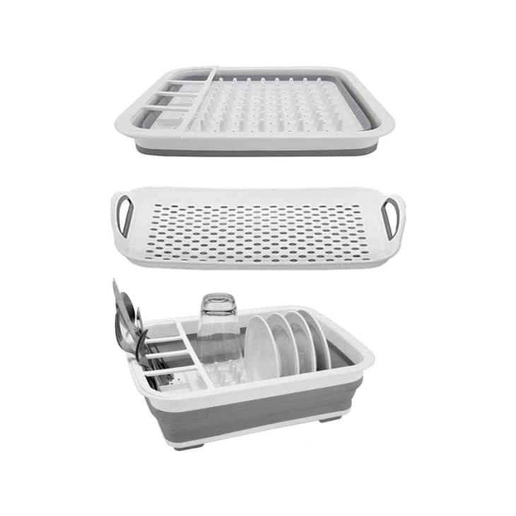 Ahyuan Collapsible Dish Drying Rack with Drainboard at Amazon