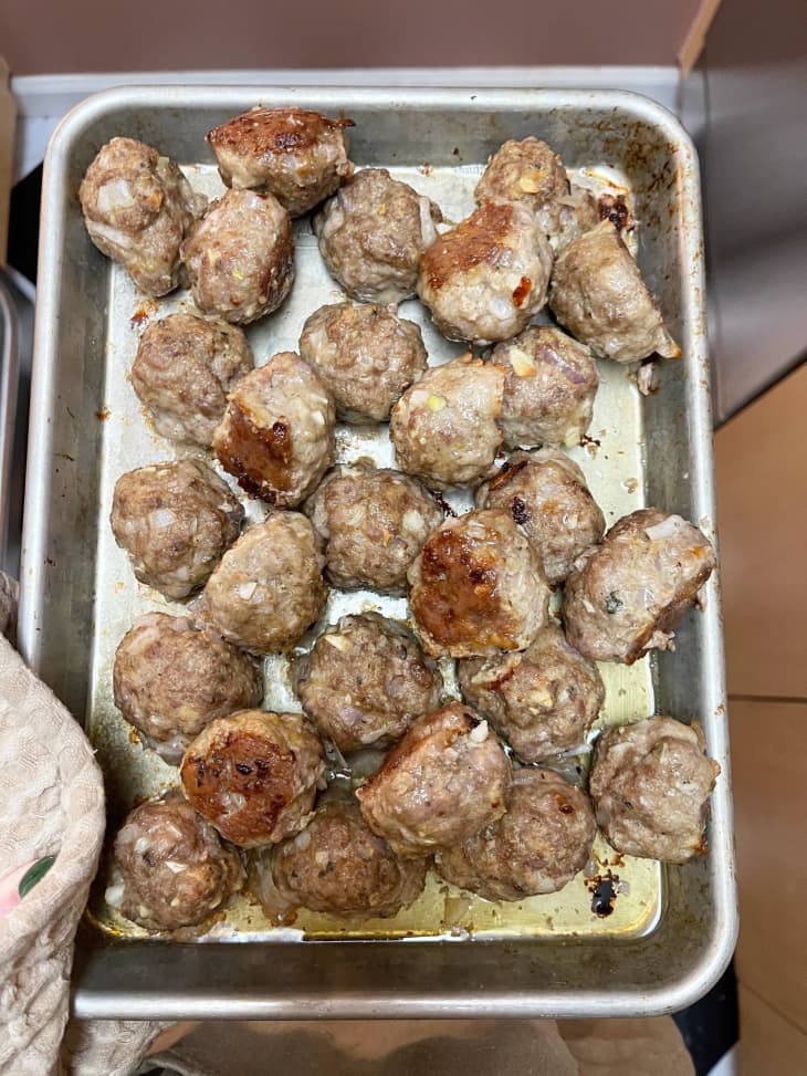 tray of meatballs