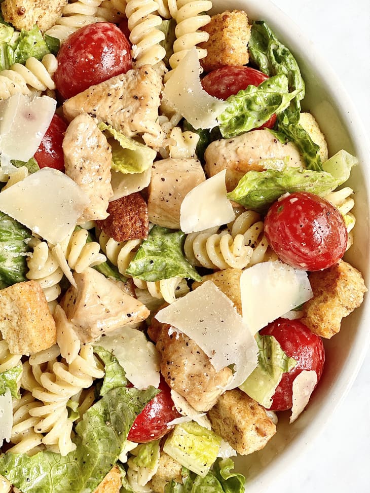 Caesar Pasta Salad Recipe (with Chicken) The Kitchn