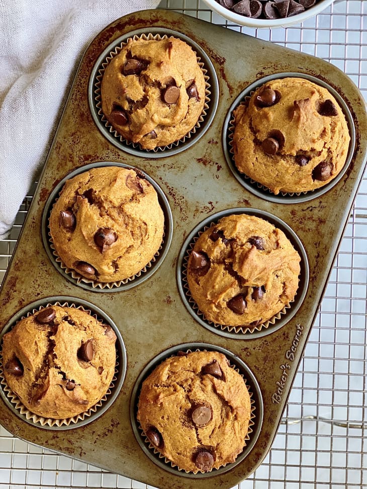 Pumpkin Chocolate Chips Muffins Recipe (Easy One-Bowl Version) | The Kitchn