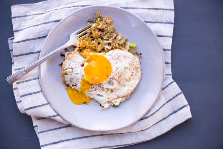 Crispy Ginger Rice with Leeks, Shiitakes, and a Fried Egg | Kitchn