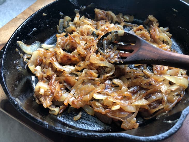 I Clean My Cast Iron Skillet by Caramelizing Onions The Kitchn