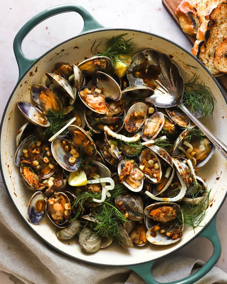 Clams with ‘Nduja, Corn and Fennel Kitchn