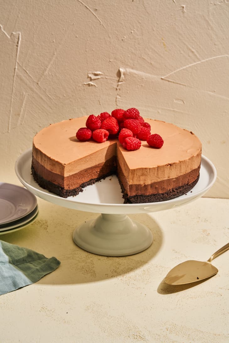 Triple Chocolate Mousse Cake Recipe No Eggs The Kitchn 