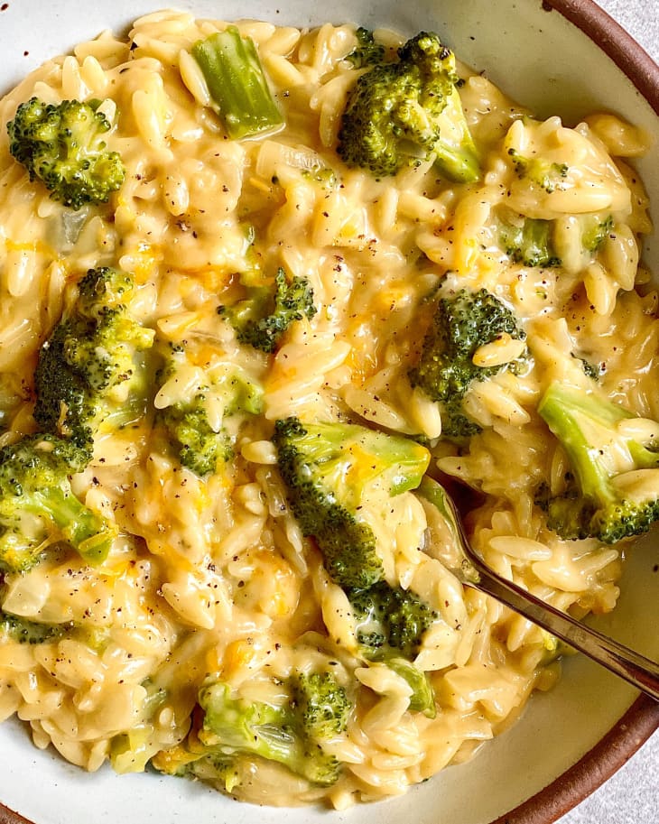 OnePot Broccoli Cheddar Orzo Recipe (So Creamy) The Kitchn