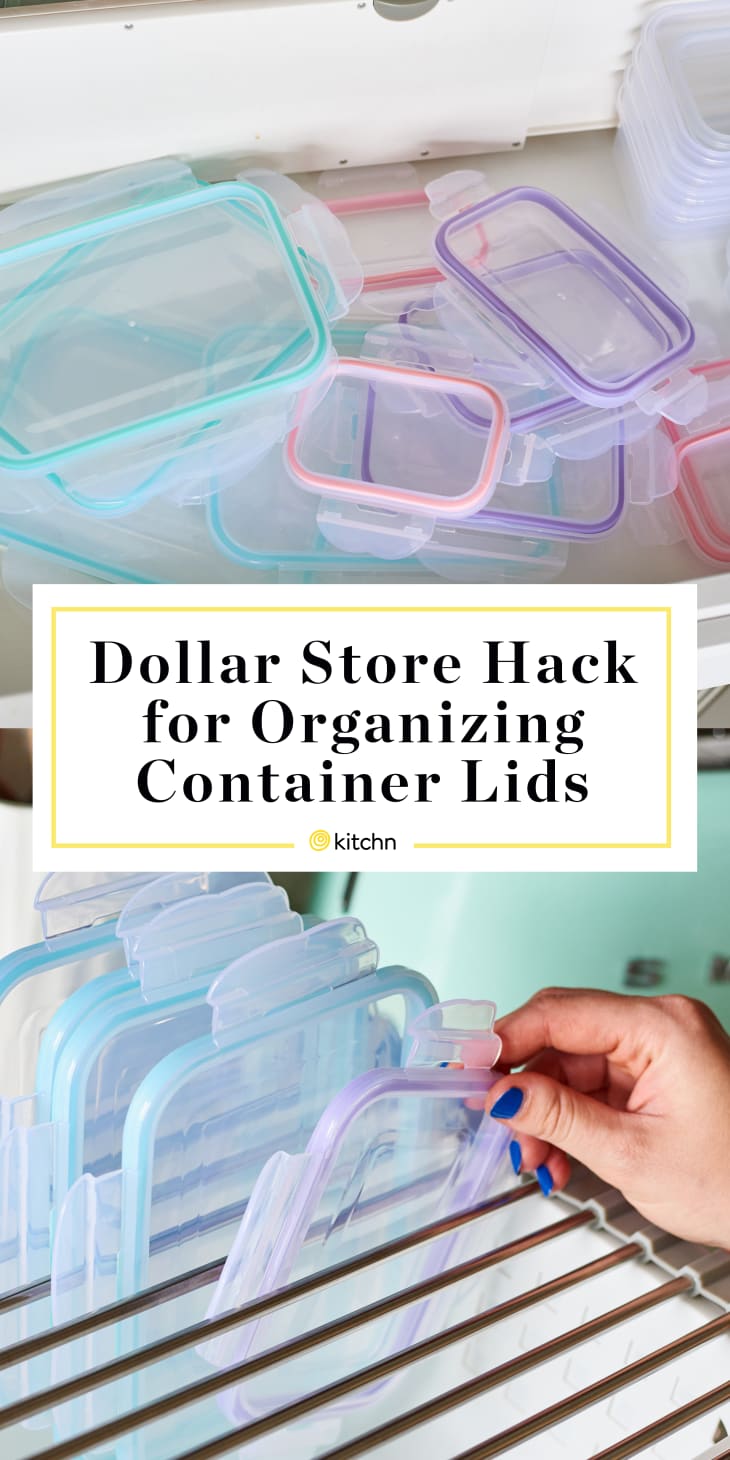 Dollar Store Hack For Organizing The Lids to Storage Containers Kitchn