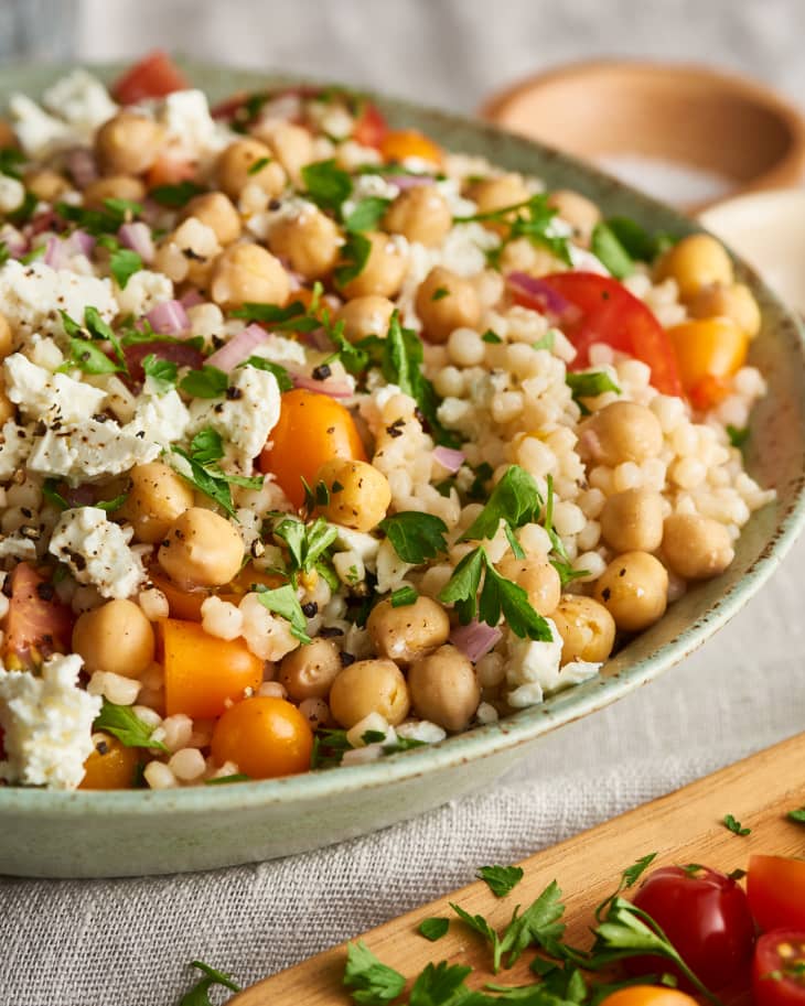 Israeli Couscous Salad Recipe (With Feta, Chickpeas, and Herbs) The