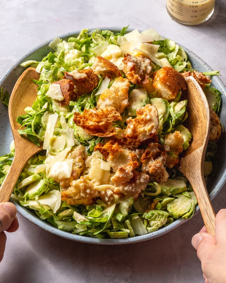 Brussels Sprouts Caesar Salad The Kitchn