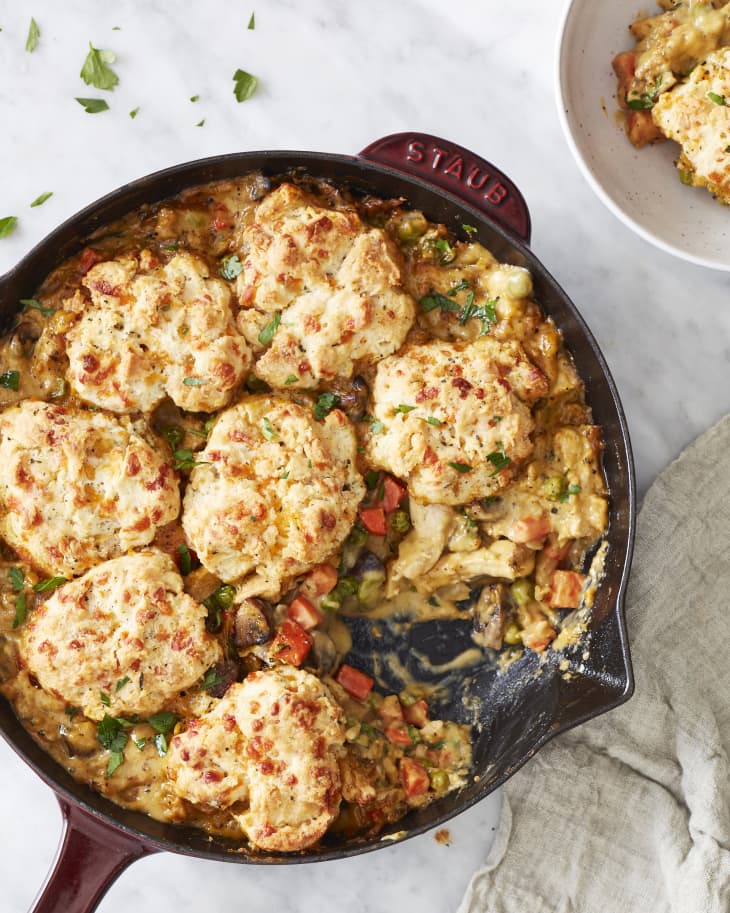 Vegetarian Chick’n Pot Pie with Cheddar Biscuit Topping Kitchn