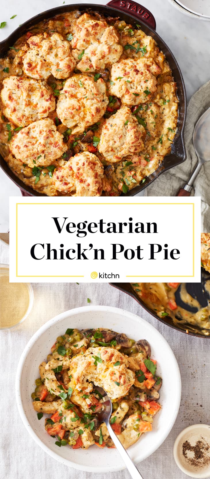 Vegetarian Chick’n Pot Pie with Cheddar Biscuit Topping The Kitchn