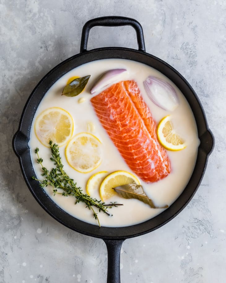 Poached Salmon Recipe (Cooked in Buttermilk) The Kitchn