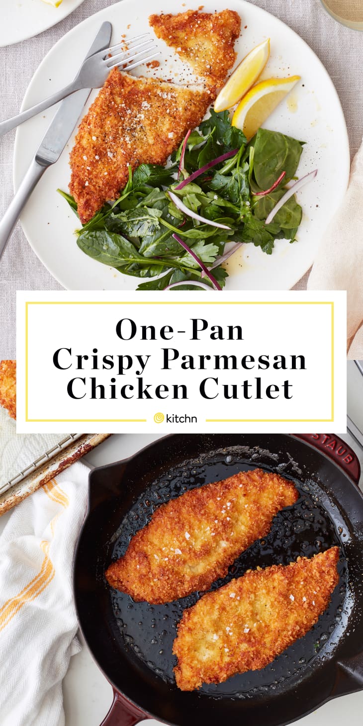 OnePan Crispy Parmesan Chicken Cutlets Recipe Kitchn