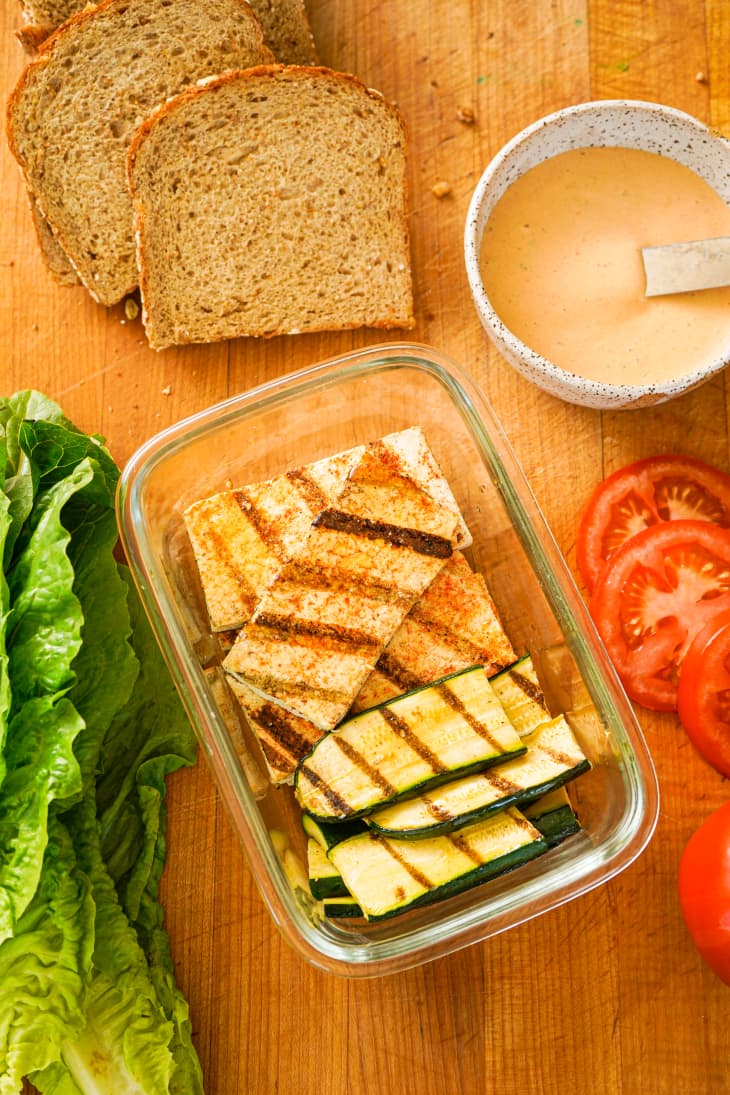 Smoky Tofu, Zucchini, and Zesty Ranch Club Sandwiches The Kitchn