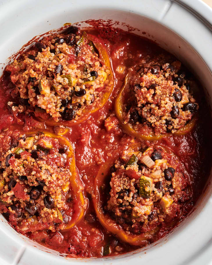 Slow Cooker Stuffed Peppers in Marinara Sauce The Kitchn