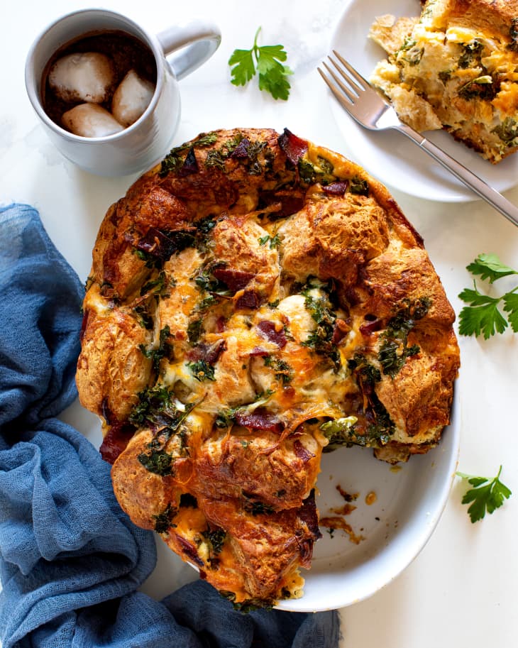 Spicy Bacon, Kale, and Cheese Biscuit Bake Kitchn