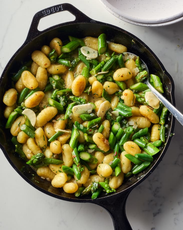 Gnocchi Skillet with Green Beans and Asparagus Recipe Kitchn