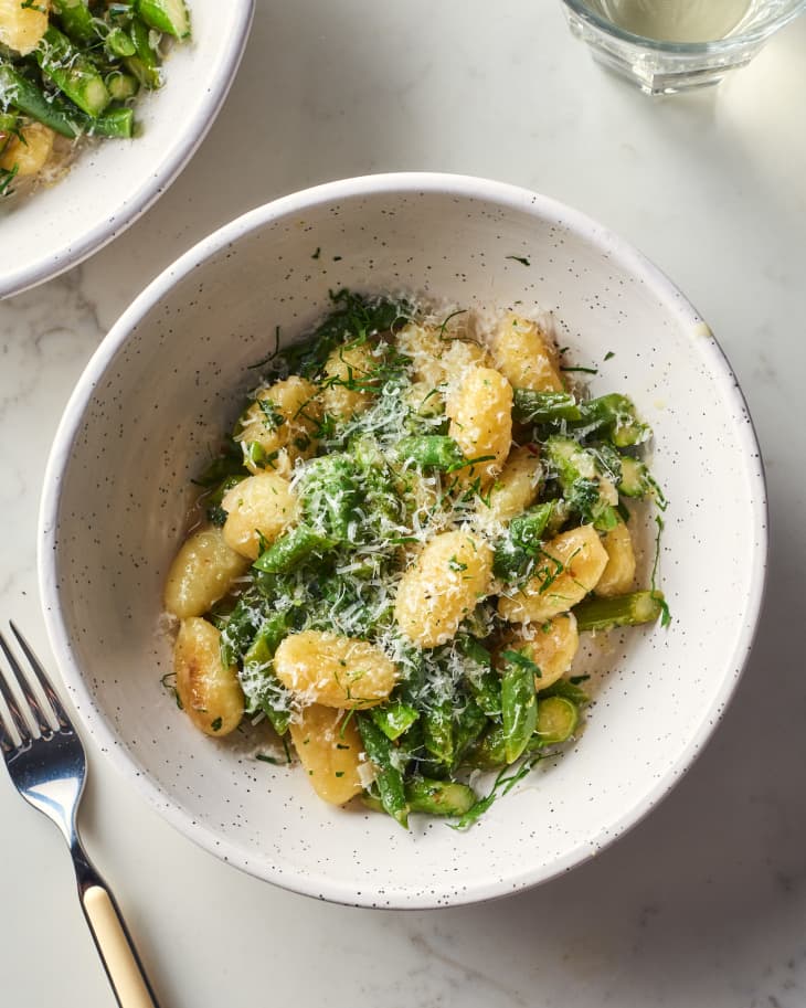 Gnocchi Skillet with Green Beans and Asparagus Recipe | The Kitchn