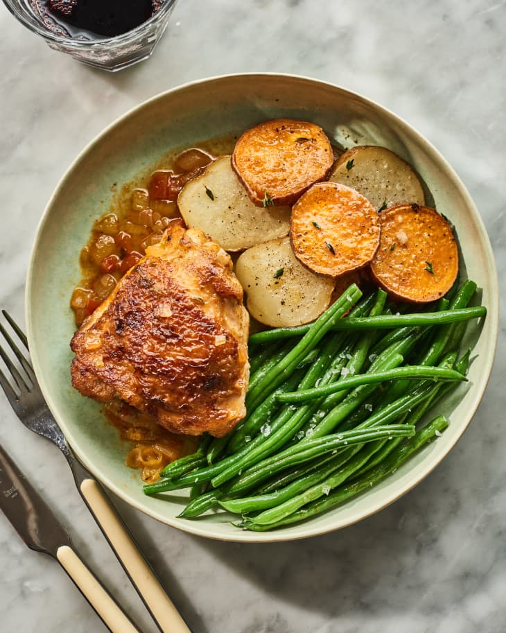 Jamaican Brown Stew Chicken with HerbRoasted Potatoes Recipe The Kitchn