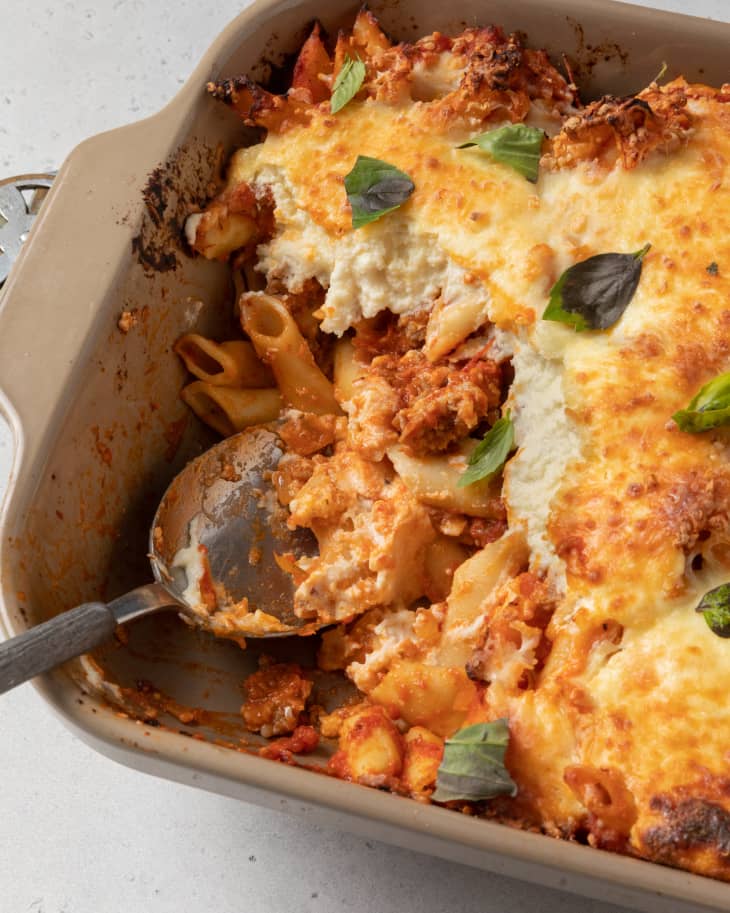 Mostaccioli Recipe (Cheesy Baked Pasta with Sausage) | The Kitchn