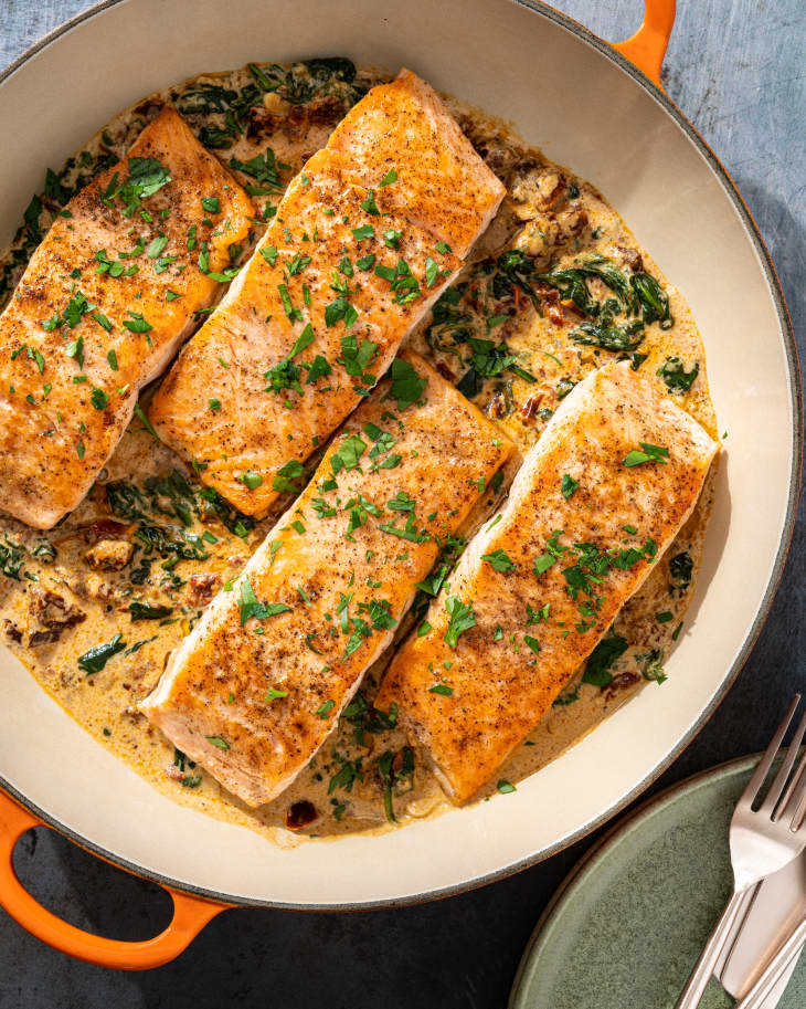 Creamy Tuscan Salmon Recipe (Ready in 30 Minutes) | Kitchn