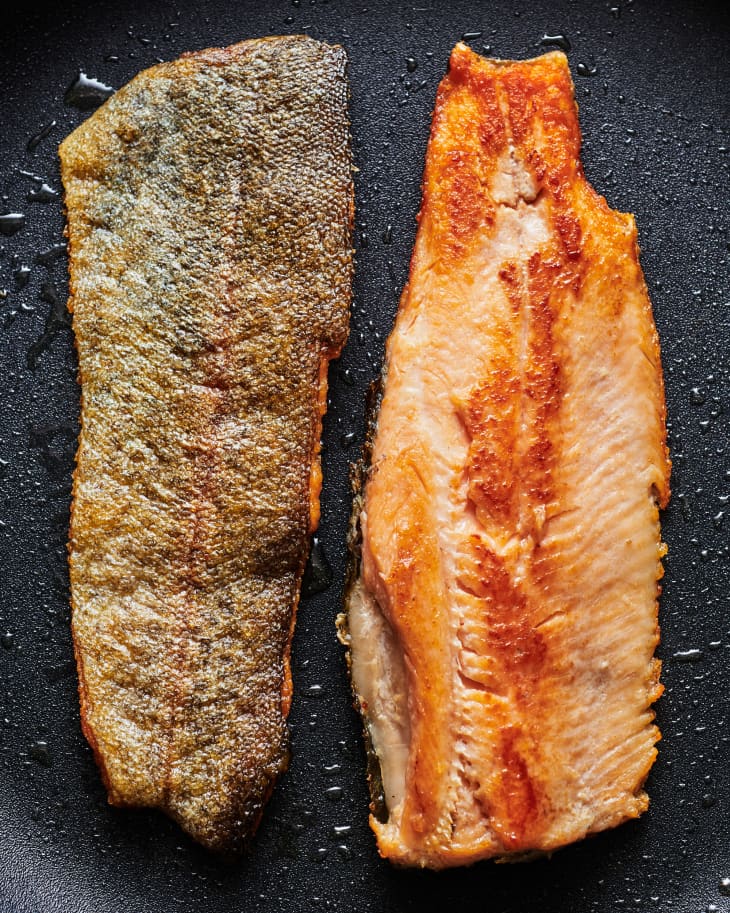 CrispySkinned Seared Trout Fillets with Lemon Recipe The Kitchn