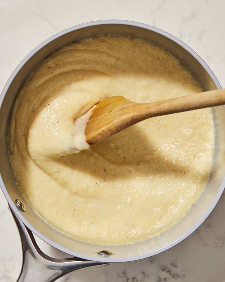 Creamy Vegan Polenta with Mushrooms, Tomatoes and Spinach Recipe The