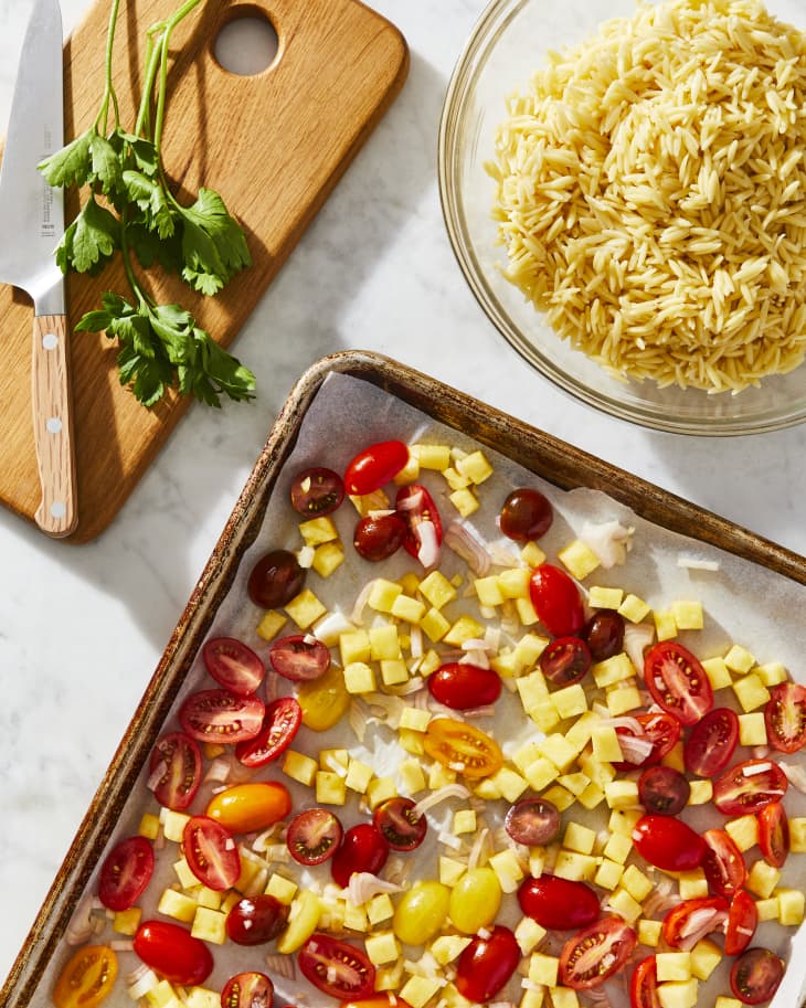 Tomato Orzo Salad with Tahini Dressing Recipe The Kitchn