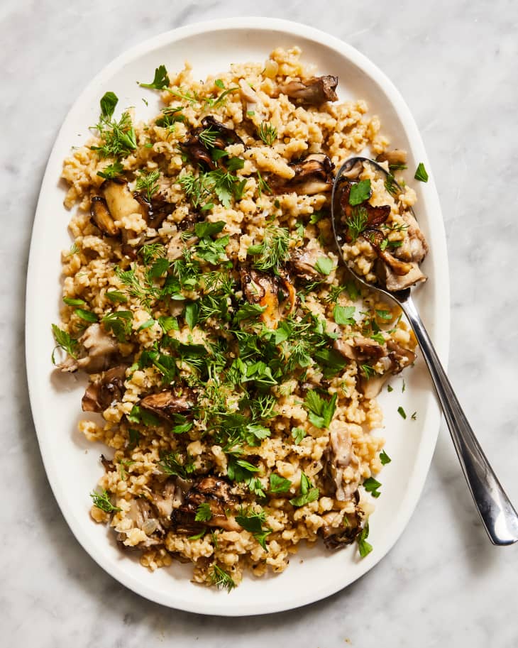 Farfel Pilaf Recipe (Toasted, with Mushroom and Onion) Kitchn