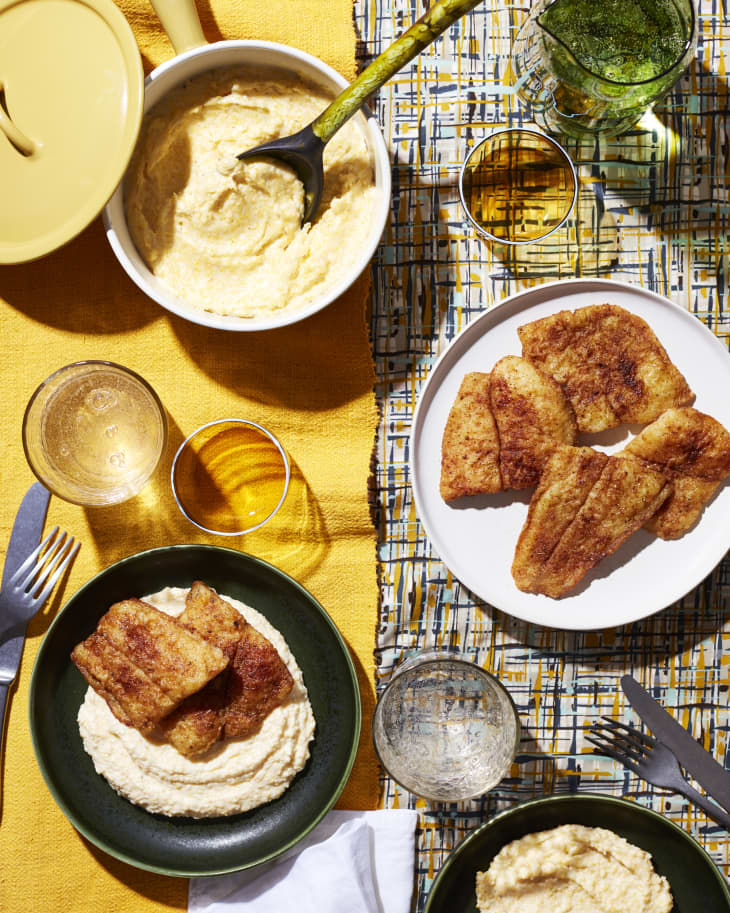 Blackened Catfish & Smoked Gouda Grits Recipe The Kitchn