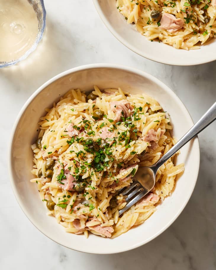 OnePot Lemon Caper Orzo with Tuna Recipe (30Minute) The Kitchn
