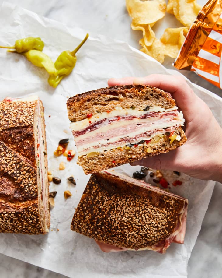 best-muffuletta-sandwich-recipe-feeds-a-crowd-the-kitchn