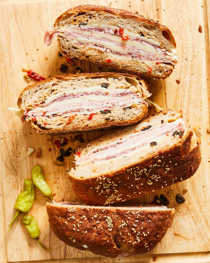 best-muffuletta-sandwich-recipe-feeds-a-crowd-kitchn