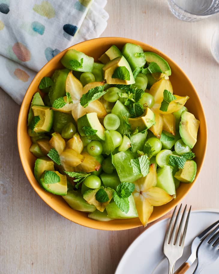 Green Fruit Salad Recipe (Honeydew Grapes Avocado) Kitchn