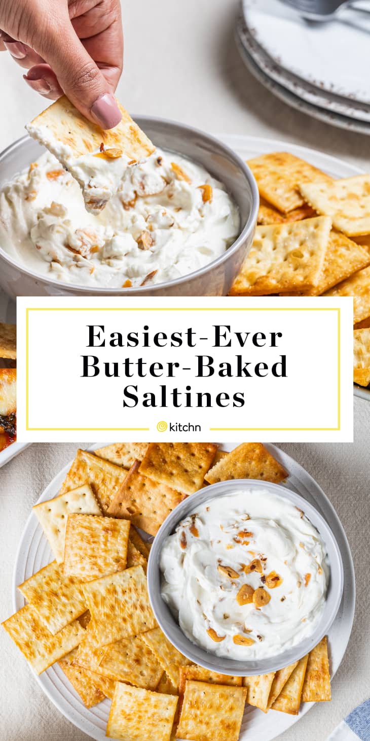 ButterBaked Saltines with Chili Crisp Yogurt Dip Kitchn