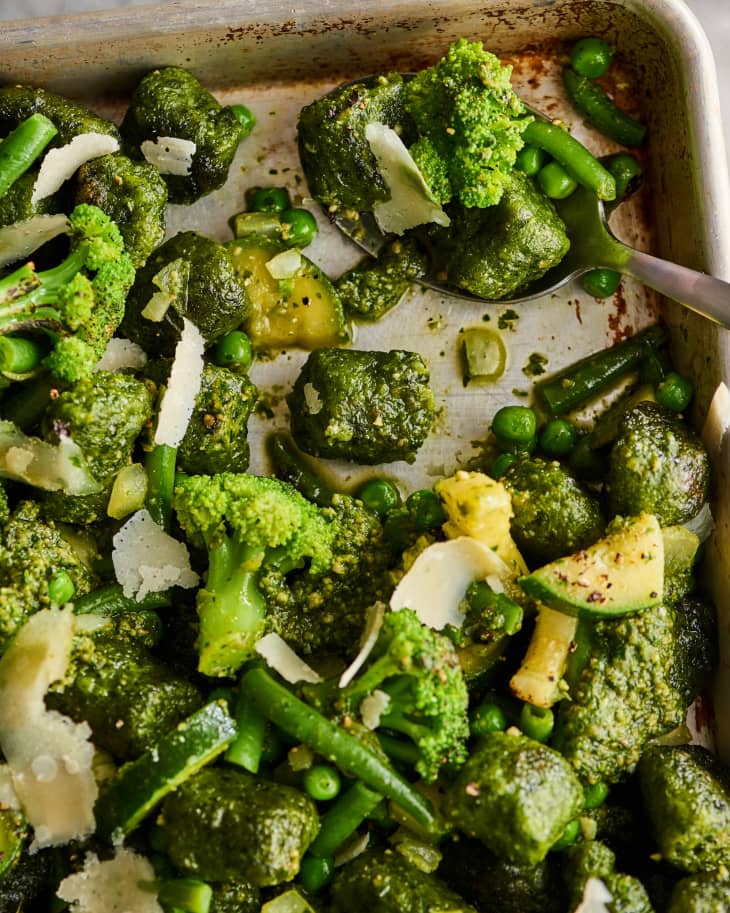 Sheet Pan Kale Gnocchi with Pesto and Veggies | Kitchn